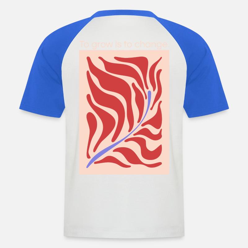 Growth through change – leaf shape pattern - Men's Baseball T-Shirt - white/royal blue