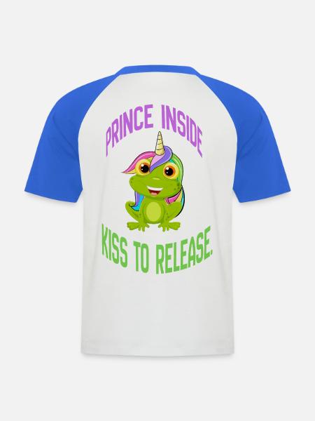 Prince Inside – Kiss to Release - Men's Baseball T-Shirt - white/royal blue