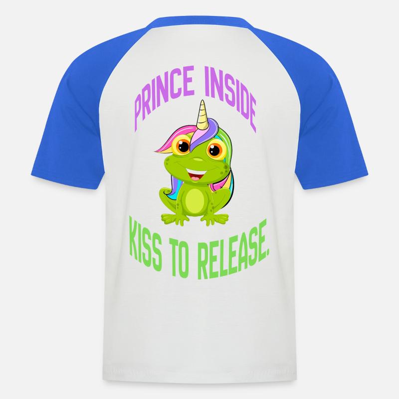 Prince Inside – Kiss to Release - Männer Baseball-T-Shirt - Weiß/Royalblau