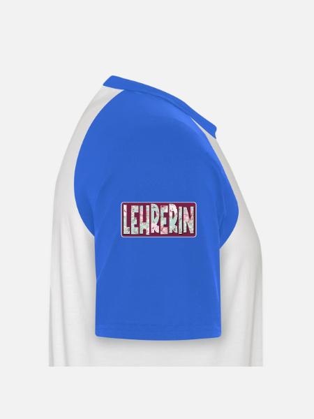 LEHRERIN LEHRAMT - Männer Baseball-T-Shirt - Weiß/Royalblau
