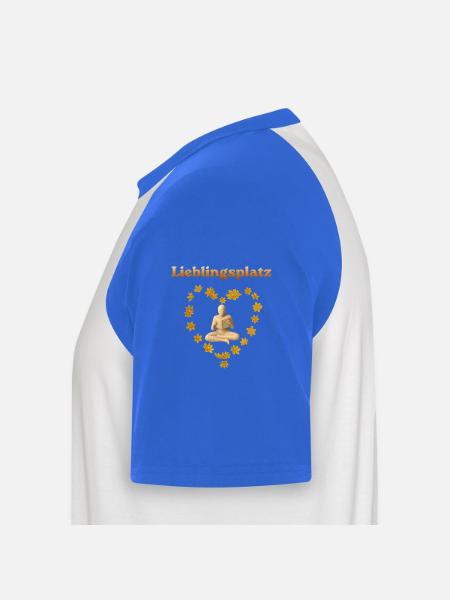 Lieblingsplatz Goldlesekreis - Männer Baseball-T-Shirt - Weiß/Royalblau