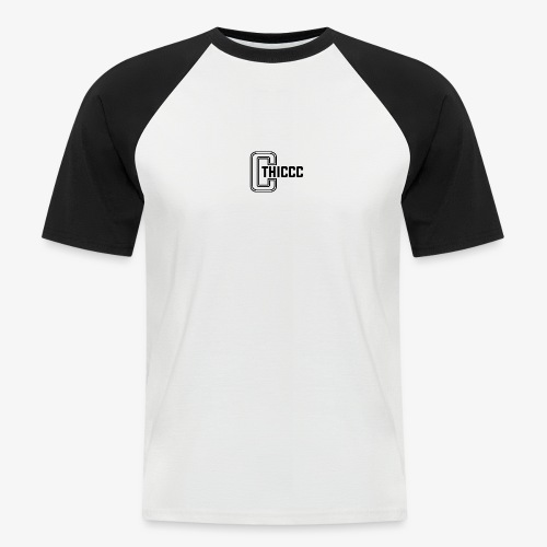 thiccc logo WHITE and BLACK - Men's Baseball T-Shirt