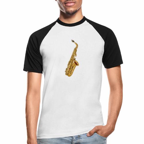 Saxofon in Gold - Männer Baseball-T-Shirt