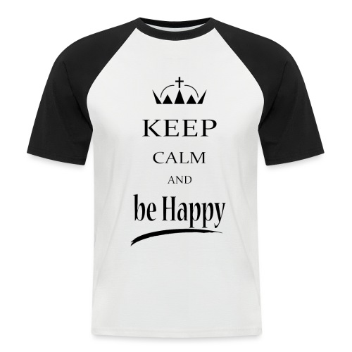 keep_calm and_be_happy-01 - Maglia da baseball a manica corta da uomo