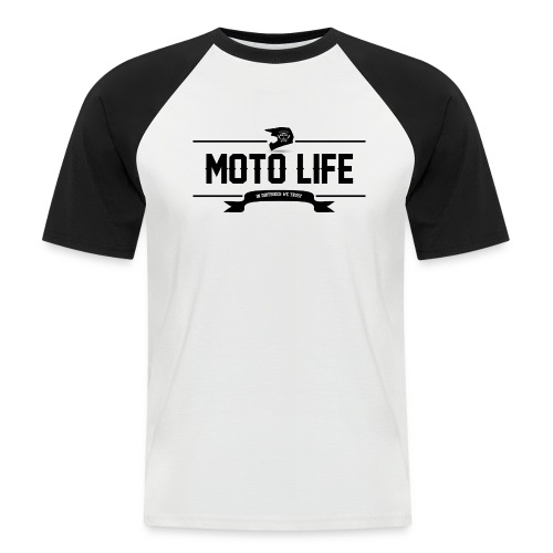 MOTO LIFE Schwarz - Männer Baseball-T-Shirt