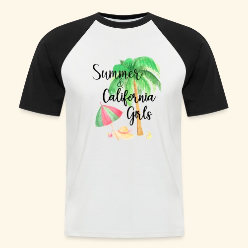 California Girl at Beach - Männer Baseball-T-Shirt