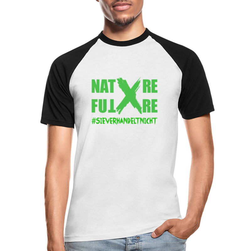 Nature -X-Future #SieVerhandeltNicht - Männer Baseball-T-Shirt
