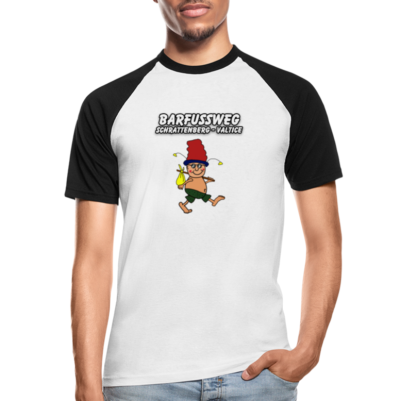 Barfussweg mit Logo - Männer Baseball-T-Shirt
