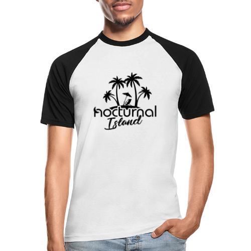 nocturnal island blackwhite - Men's Baseball T-Shirt