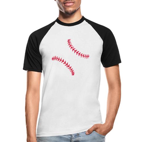 Realistic Baseball Seams - Kortærmet herre-baseballshirt