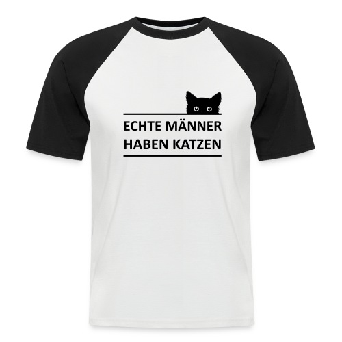 Vorschau: Echte Männer haben Katzen - Männer Baseball-T-Shirt