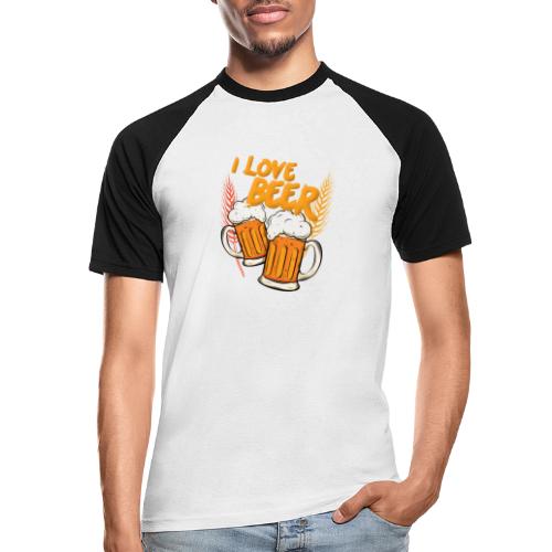 I Love Beer - Männer Baseball-T-Shirt