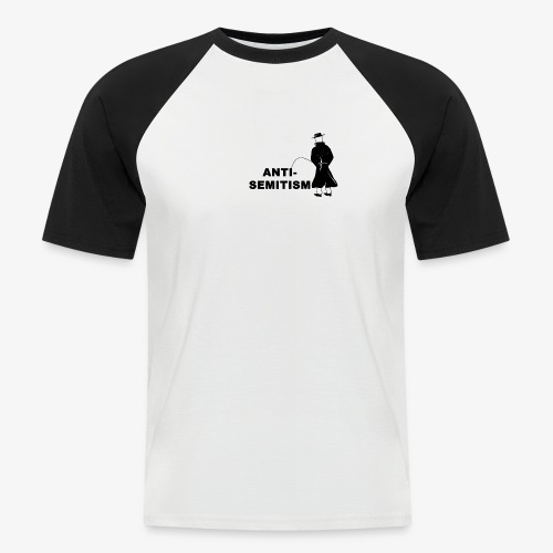 Pissing Man against anti-semitism - Männer Baseball-T-Shirt