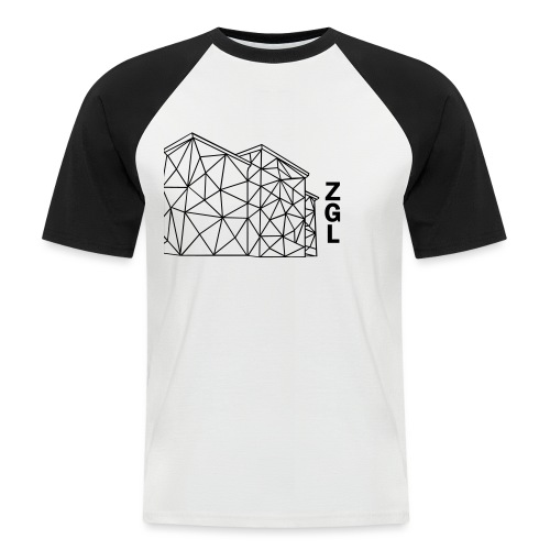 Weiß Polygon - Männer Baseball-T-Shirt