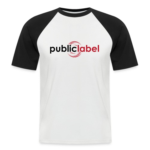 Public Label auf weiss - Männer Baseball-T-Shirt