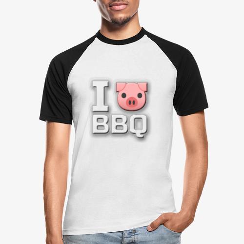 I love Barbecue - NasQ BBQ - Mannen baseballshirt korte mouw