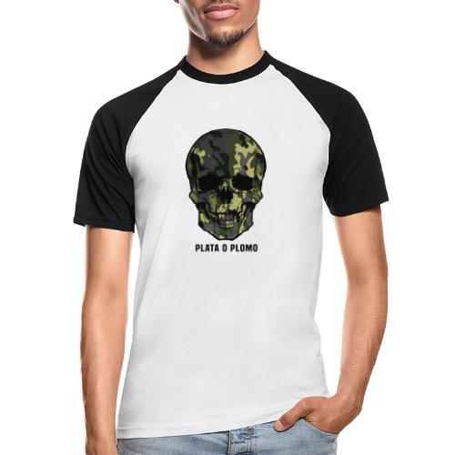 Colombian skull - plata o plomo - Männer Baseball-T-Shirt