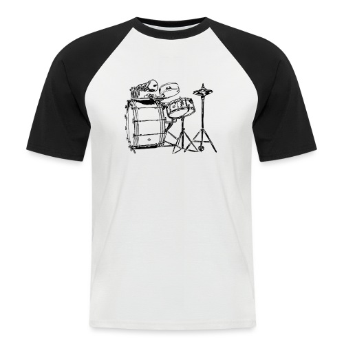 Vintage Drumstel Tekening - Mannen baseballshirt korte mouw