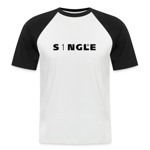 S1NGLE zw logo - Mannen baseballshirt korte mouw