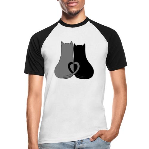 2 chat coeur - T-shirt baseball manches courtes Homme