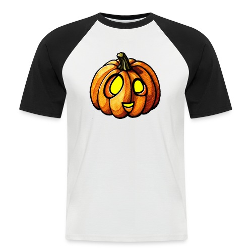 Pumpkin Halloween watercolor scribblesirii - Koszulka bejsbolowa męska
