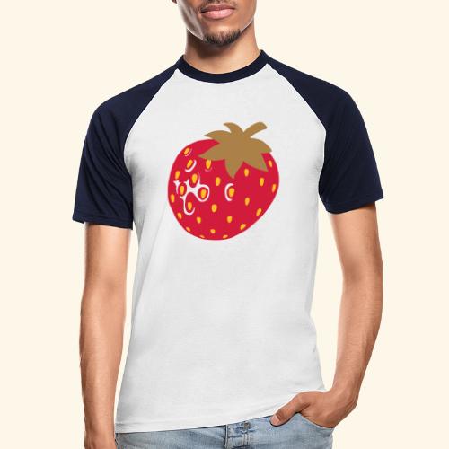 Erdbeere - Männer Baseball-T-Shirt