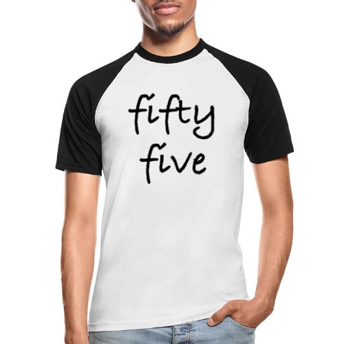 Fiftyfive -teksti mustana kahdessa rivissä - Miesten lyhythihainen baseballpaita