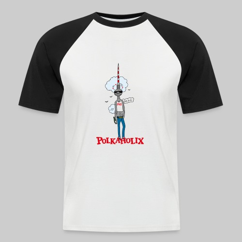 PHX TV-Tower-Man (red font) - Men's Baseball T-Shirt