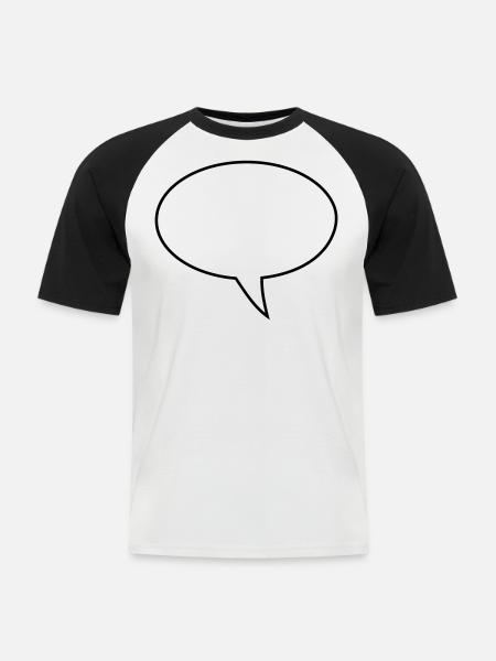 Speech bubble design right - Men's Baseball T-Shirt - white/black