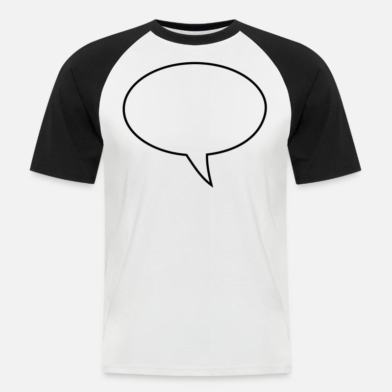 Sprechblase Design Rechts - Männer Baseball-T-Shirt - Weiß/Schwarz