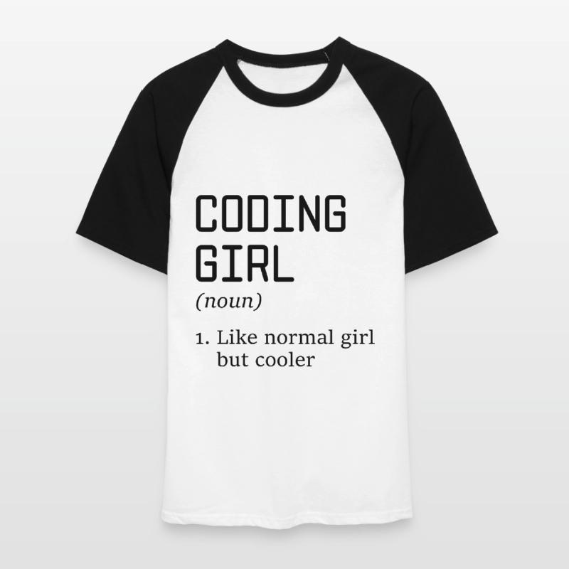 Coding Girl Definition Noun Software Developer Pro Männer Baseball-T-Shirt