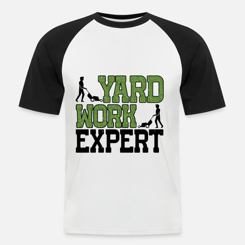 Yard Work Expert 22 - Männer Baseball-T-Shirt - Weiß/Schwarz