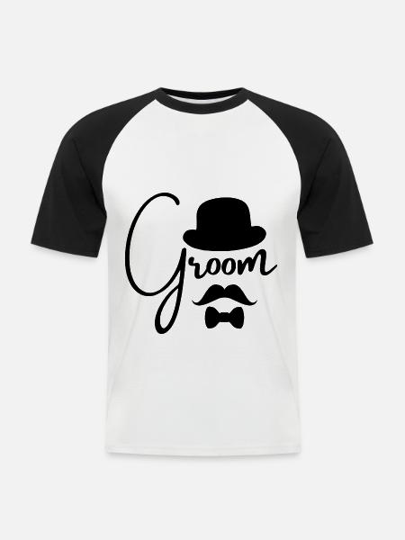 Groom - Junggesellenabschied - Männer Baseball-T-Shirt - Weiß/Schwarz
