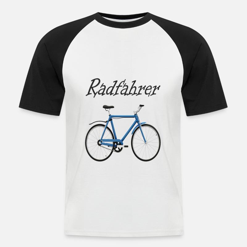 Fahrrad Design - Männer Baseball-T-Shirt - Weiß/Schwarz