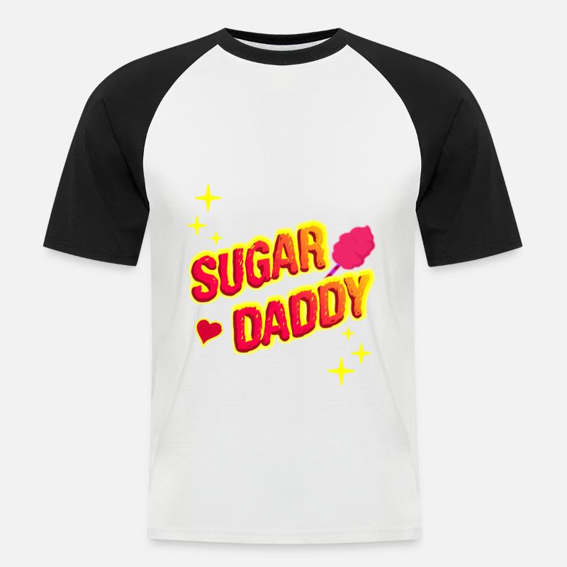 Sugar Daddy - Lustige Geschenkidee - Männer Baseball-T-Shirt - Weiß/Schwarz