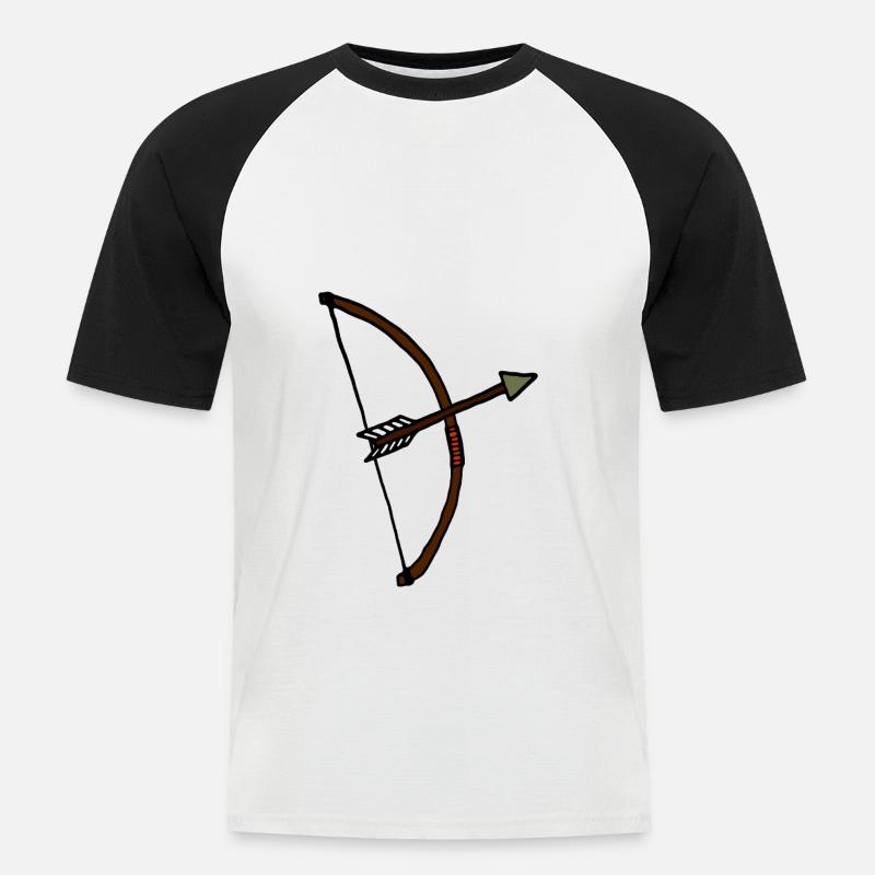 Pfeil und Bogen, Bogenschießen, Geschenkidee - Männer Baseball-T-Shirt - Weiß/Schwarz