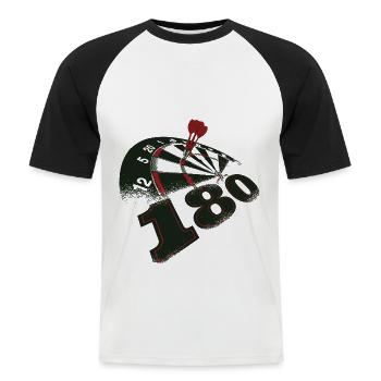 Dart Dartpfeil Darts Bullseye WM darten Geschenk - Männer Baseball-T-Shirt - Weiß/Schwarz - Vorne - Nik (191cm)