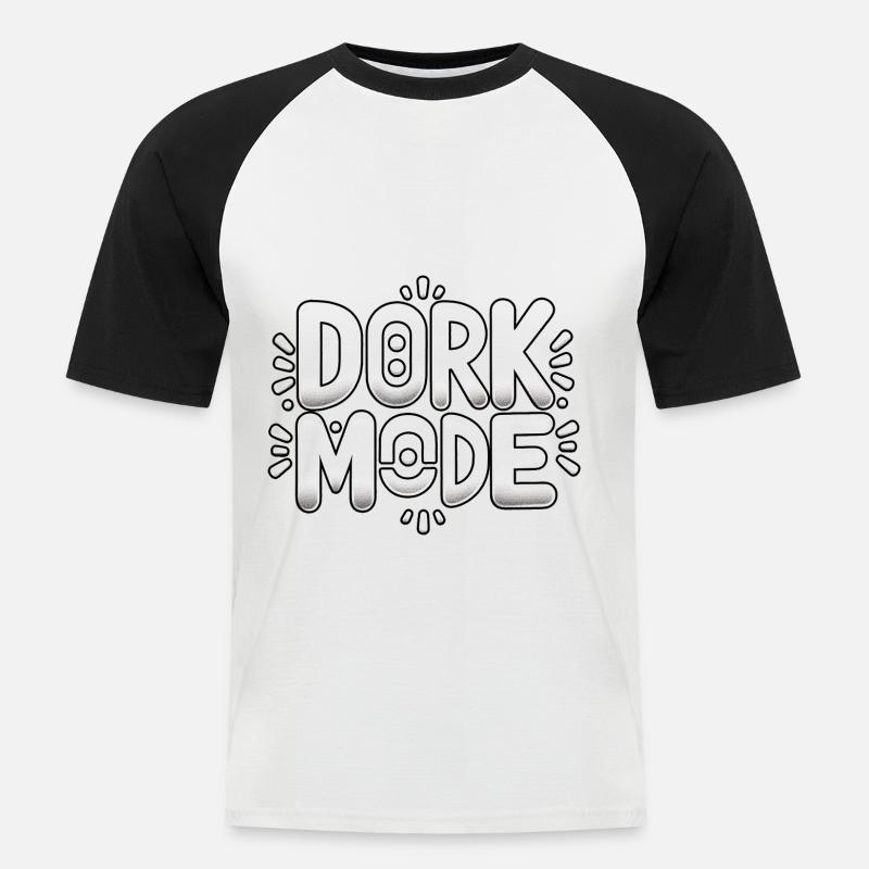 Dork Mode 7 - Männer Baseball-T-Shirt - Weiß/Schwarz