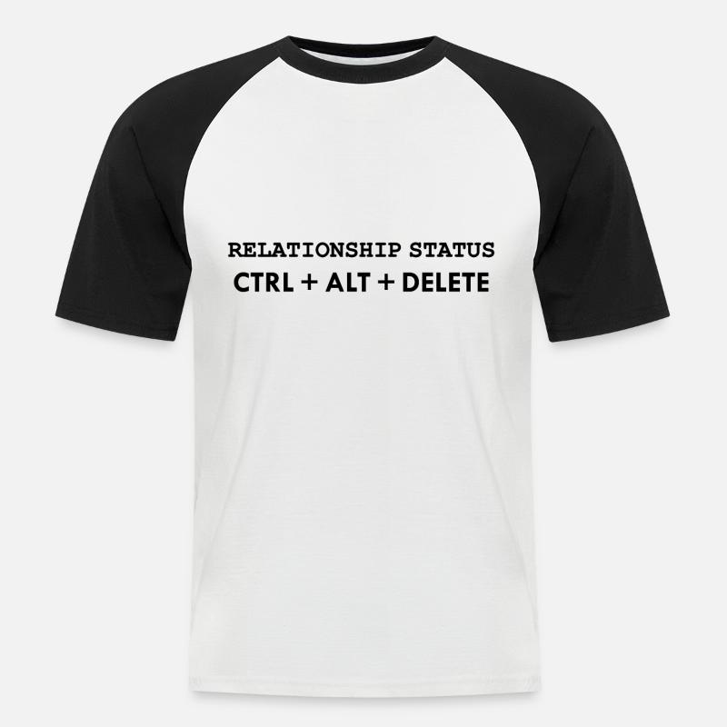 Relationship status CTRL ALT DELETE - Men's Baseball T-Shirt - white/black