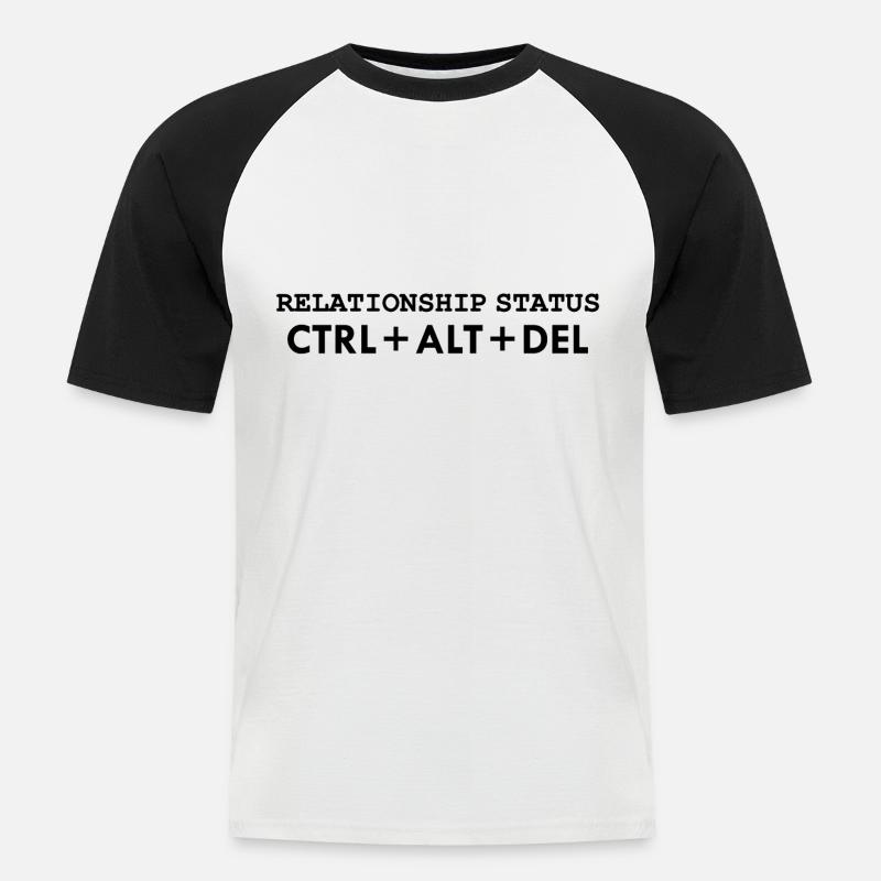 Relationship status CTRL ALT DELETE - Männer Baseball-T-Shirt - Weiß/Schwarz