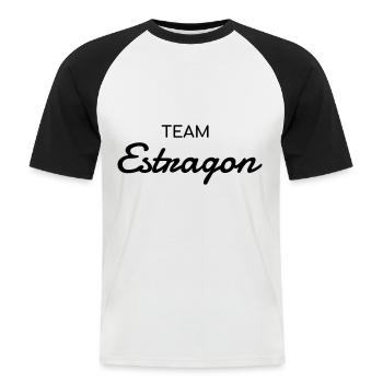 Team Estragon - Kräuter Liebhaber - Männer Baseball-T-Shirt - Weiß/Schwarz - Vorne - Nik (191cm)