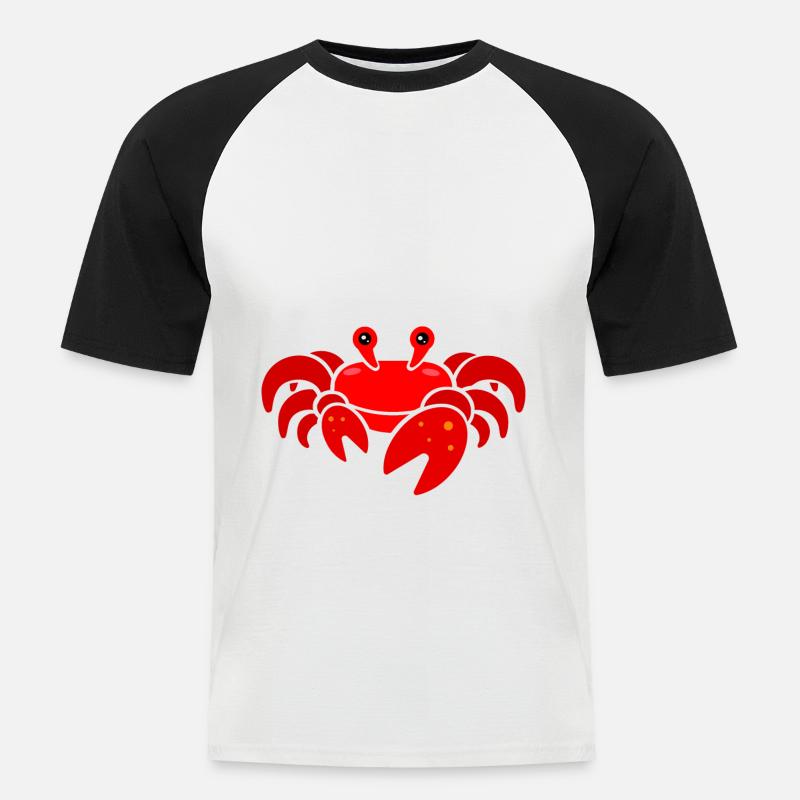 crab - Men's Baseball T-Shirt - white/black