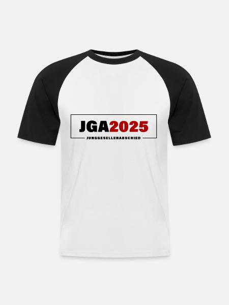 Jga 2025 Junggesellenabschied Bräutigam - Männer Baseball-T-Shirt - Weiß/Schwarz