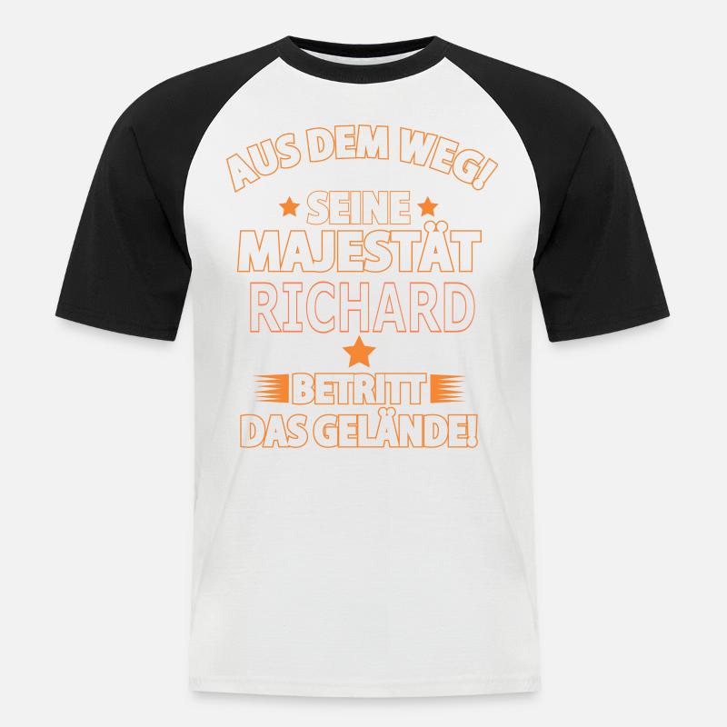 RICHARD - Männer Baseball-T-Shirt - Weiß/Schwarz