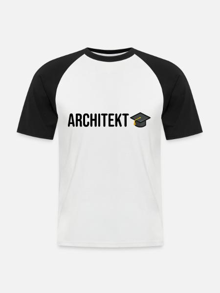 Architekt Studium Abschluss - Männer Baseball-T-Shirt - Weiß/Schwarz