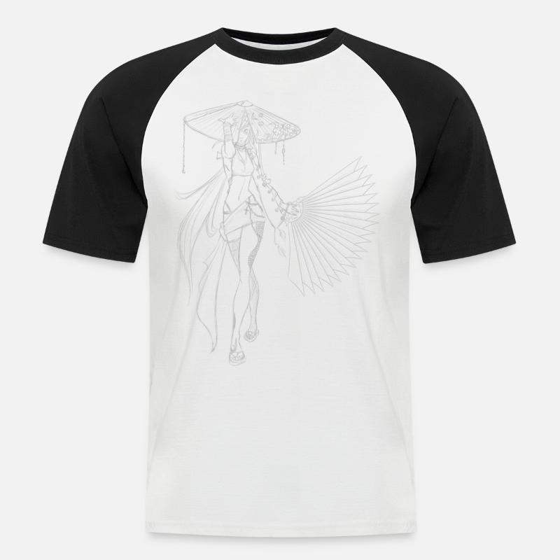 mio blc - Männer Baseball-T-Shirt - Weiß/Schwarz