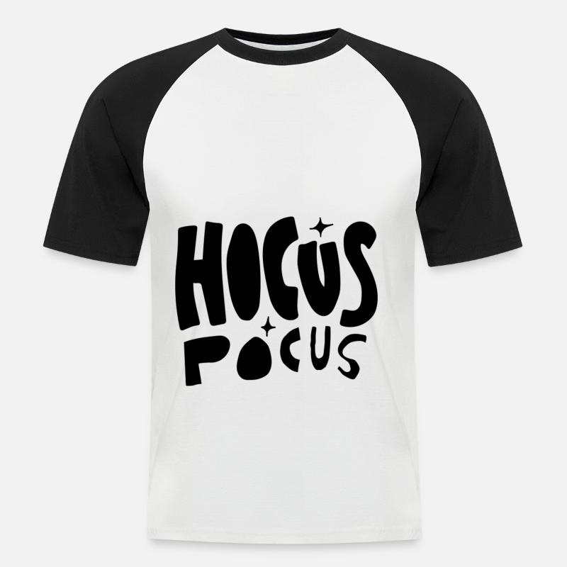 Hocus Pocus (schwarz) - Männer Baseball-T-Shirt - Weiß/Schwarz