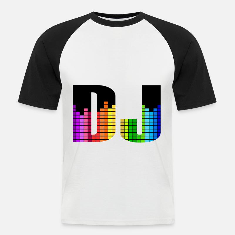 DJ Bunter Equalizer - Männer Baseball-T-Shirt - Weiß/Schwarz