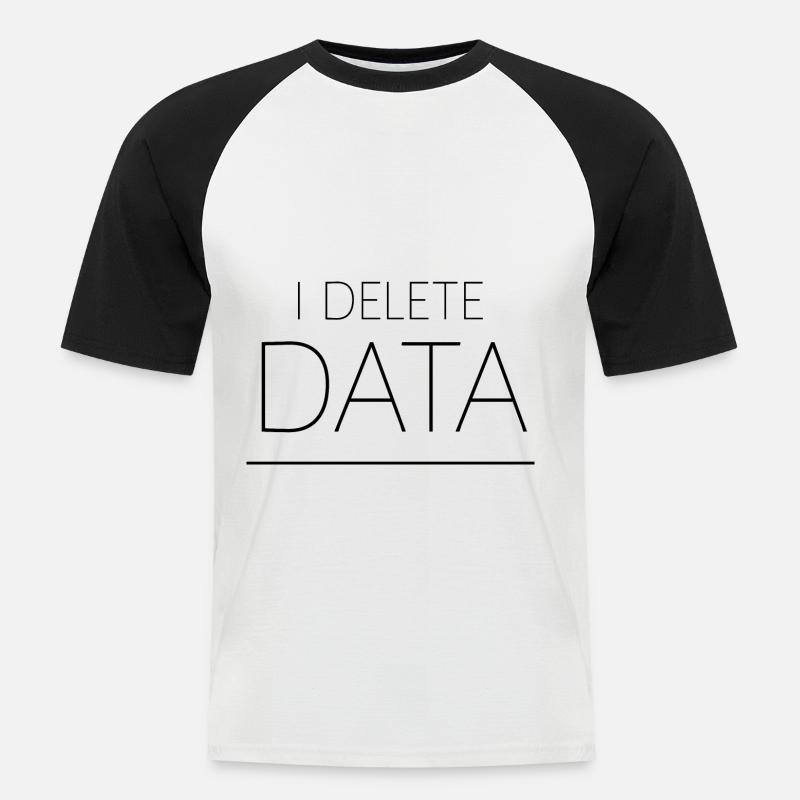 I Delete Data 4 - Männer Baseball-T-Shirt - Weiß/Schwarz