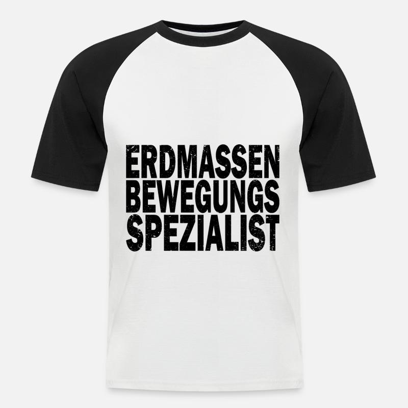 Bagger Baggerfahrer Baggerwagen - Männer Baseball-T-Shirt - Weiß/Schwarz